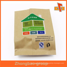 Customized back side sealed gusset cheap kraft paper bags for nuts